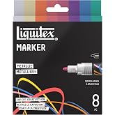 Liquitex Acrylic Paint Markers, Set of 8, Metallic Colors, 2mm Nibs | Precise &amp; Durable 2mm Nibs, Full-Coverage, All Surfaces, Highly Opaque, Acrylic-Power, Shake &amp; Pump to Activate Paint Flow