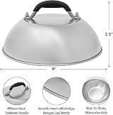 HULISEN Cheese Melting Dome & Burger Press 9 Inch Stainless Steel Griddle Kit view 2