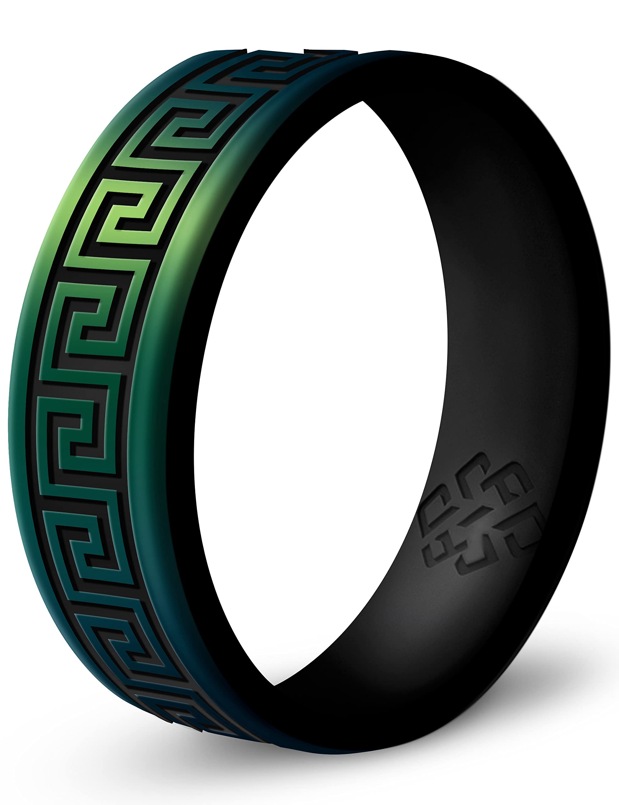 Knot Theory Greek Key Silicone Ring for Men and