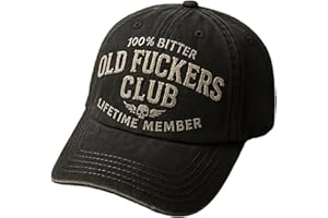 HUTENT Old Fuckers Club-Vintage Baseball Cap, 100% Bitter Lifetime Member, Adjustable Embroidered Hat for Men Women (Black,Wi