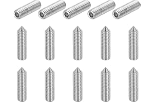 MECCANIXITY 15 Pcs M8x30mm Set Screws, Stainless Steel Hex Socket Grub Screws Cone Point Set Screws for Bathroom Fixtures Rep