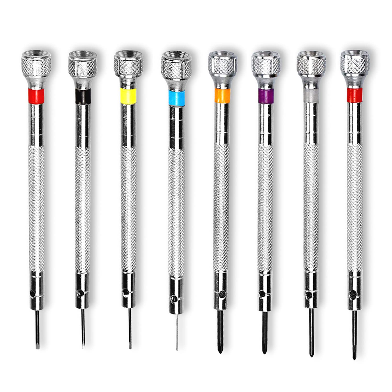 XPOOS 8 Pieces Precision Screwdriver Set,Watch Screwdriver Set,Reversible Blade Screwdriver,Jewelry Work Tools for Watch Eyeglasses Jewelry Repair