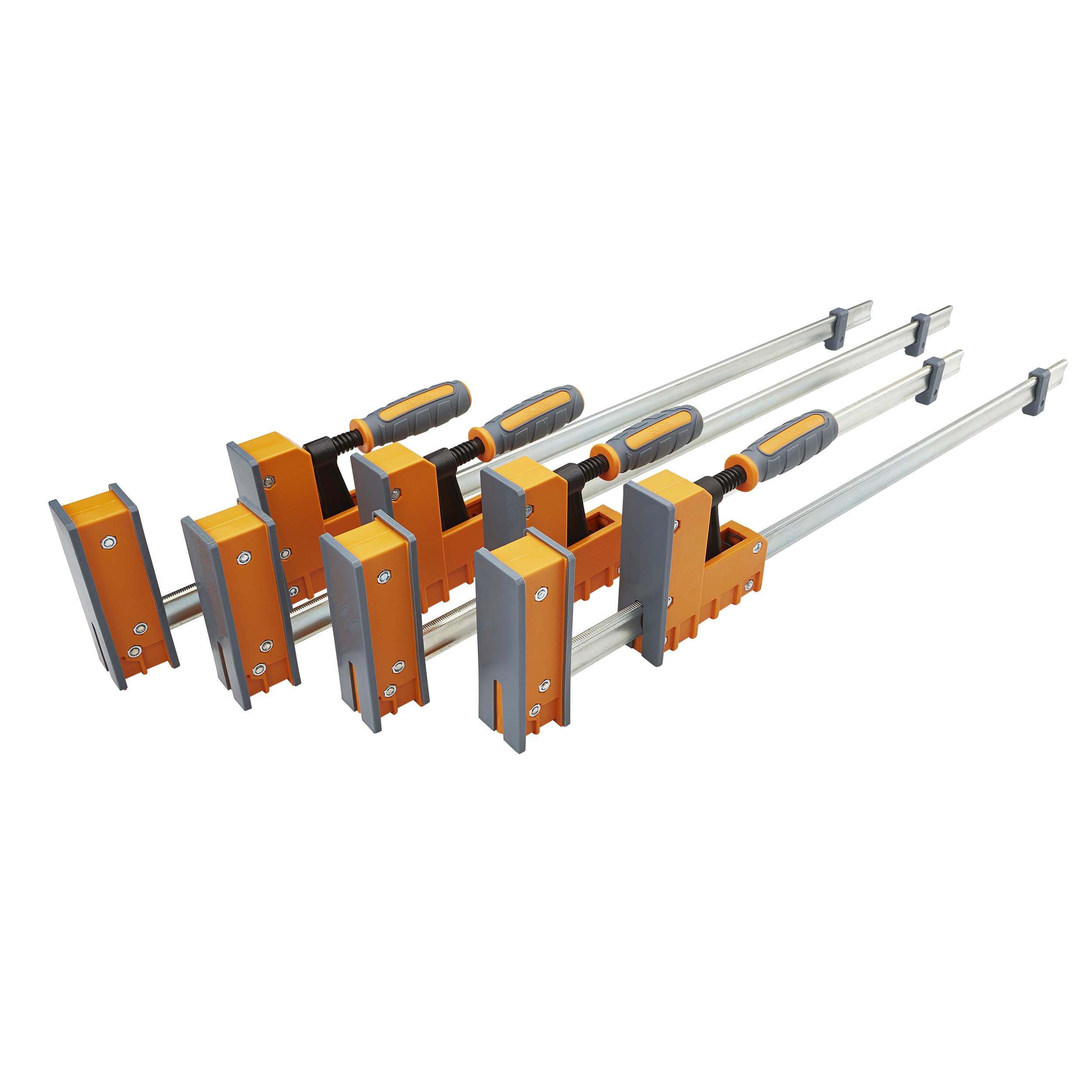 Bora 4 Pack Parallel Clamps for Woodworking - Two 18 Inch and Two 24 Inch Parallel Wood Clamps Heavy Duty Bar Clamp for Wood Working with 1100 Lbs of Clamping Force Each - DIY Bora Clamp Set Image