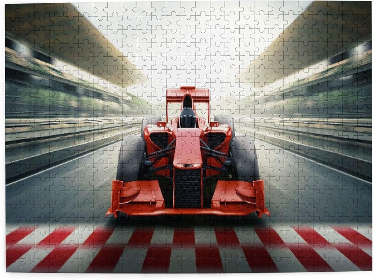 Popsastaresa Puzzles 500 pièces, Voiture de Pilote de Course Passe Le