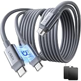 LISEN Tap 1 S Storage Cable, 240W C to C Cable Fast Charging (2 Pack 5FT) | Silicone USB C Charging Cable Organizer for Office Desk, Nightstand, Car,for iPhone Duo 18/17/16/15 MacBook Pro/Air