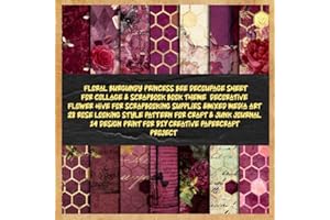 floral burgundy princess bee decoupage sheet for collage & scrapbook book theme decorative flower hive for scrapbooking supplies &mixed media art 28 ... project (busy bee the wonderfull insect)