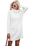 Simplee Women's Winter Warm Oversized Turtleneck Long Pullover Sweater Dress