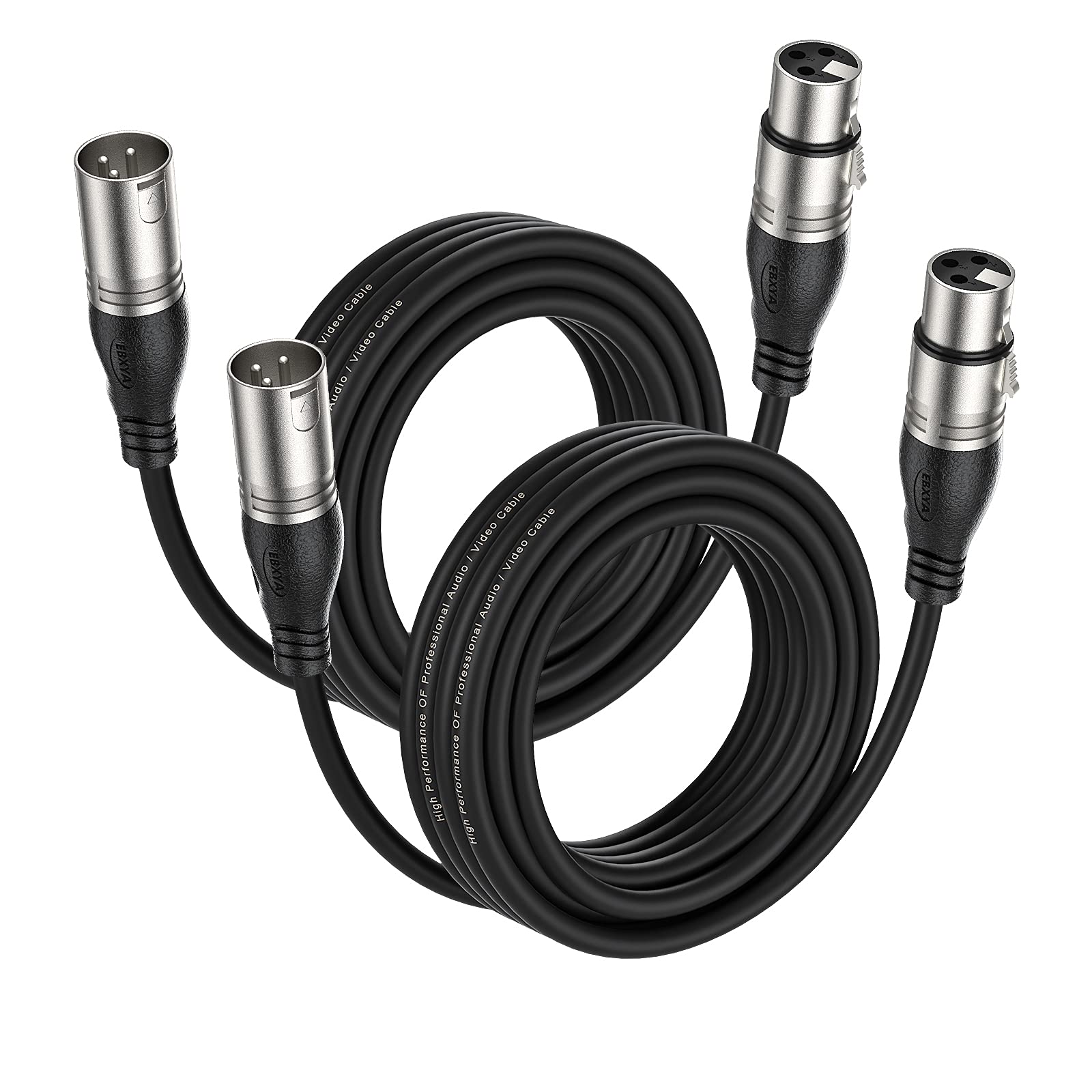 EBXYA XLR Cable 5M 2-Pack - Premium 3-Pin Balanced Male to Female Microphone DMX Patch Cords — image 1