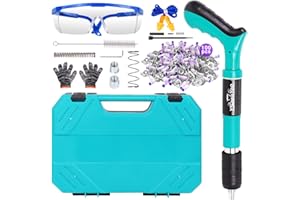 YSAEKYEO Concrete Nail Gun Kits with 100pcs Nails, 5 Speed Adjustable Manual Steel Nail Gun Tool, Wall Fastening Power Tool, Manual Nail Gun, Wall Anchor Wire Slotting Device Household Woodworking