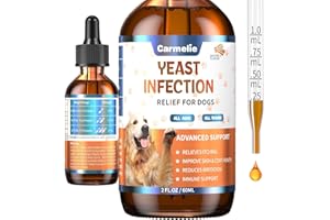 CARMELIE Natural Yeast Relief for Dogs, Supports Healthy Itch Relief, Dog Ear Discomfort Care, Itch Relief for Dog, Allergy Supports, Inflammation Relief for Dogs, 60ml