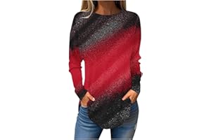 GENERIC Tunic Tops for Women Loose Fit Dressy Long Sleeve Shirt 2023 Casual Round Neck Blouse Oversized Medium Long Pullover