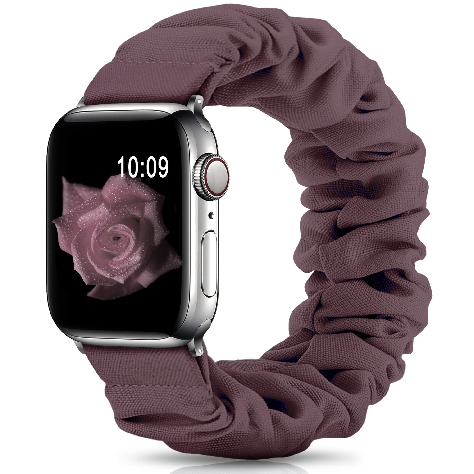 DigiHero Compatible for Apple Watch Straps Scrunchie 40mm 42mm 44mm 41mm 38mm 45mm 46mm, Soft Printed Elastic Solo Loop Straps Women Compatible with iwatch Series 11 10 9 8 7 6 5 4, SE 3 2 1,Color B — image 1