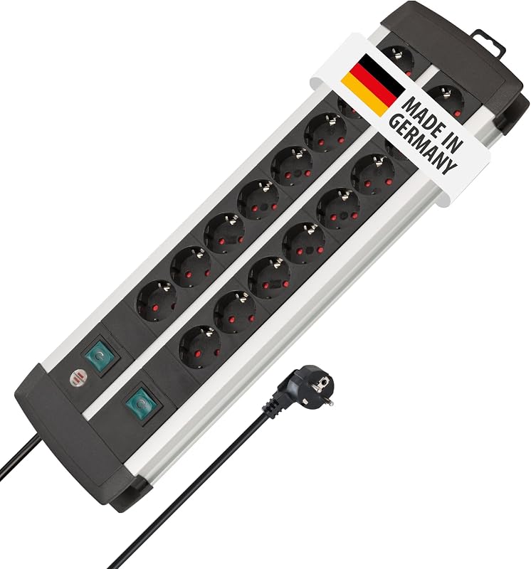 Premium-Alu-Line Steckdosenleiste 16-Fach, 3m