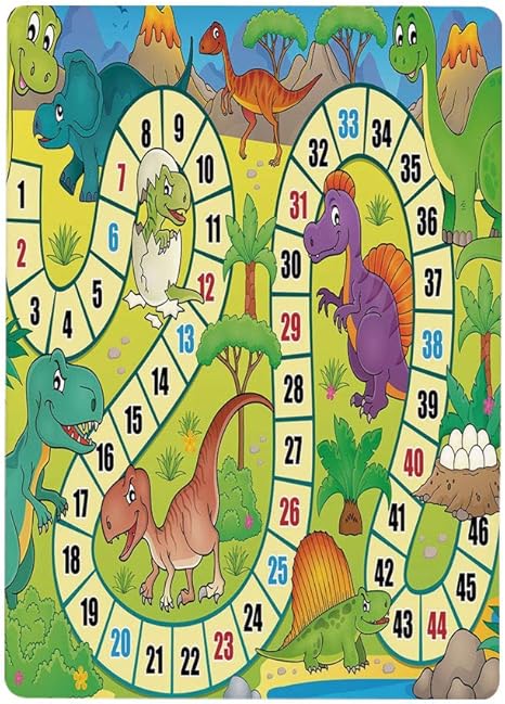 Amazon 壁紙 絵画風ポスター はがせるシール式 ボードゲーム かわいい恐竜ジャングル数字波線先史時代の動物相野生動物組成装飾 多色50x80cm 自己接着性 取り外可能 壊れ目 ウォールステッカー オンライン通販