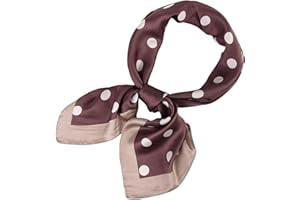 GKJU Head Scarf for Women Like Silk Satin Hair Scarves Polka Dot Printed Square Neck Handbags Scarf Bandanas 27.5 Inches