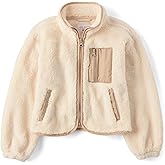 The Children's Place girls Long Sleeve Sherpa Fleece Full Zip Jacket