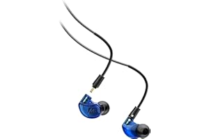 MEE audio M6 PRO In Ear Monitor Headphones for Musicians, 2nd Gen Model With Upgraded Sound, Memory Wire Earhooks & Replaceable Cables, Noise Isolating Professional Earbuds, 2 Cords Included (Blue)