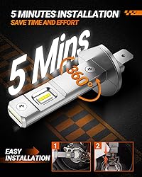 SEALIGHT H1 Bulbs 36000LM Super Bright, 1:1 Size