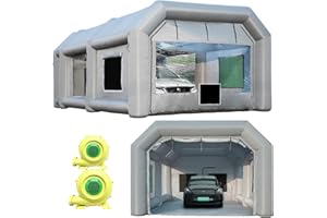 Sewinfla Professional Inflatable Paint Booth 26x13x10Ft with 2 Blowers (550W+680W) & Air Filter System Portable Paint Booth Tent Garage Inflatable Spray Booth Painting for Cars
