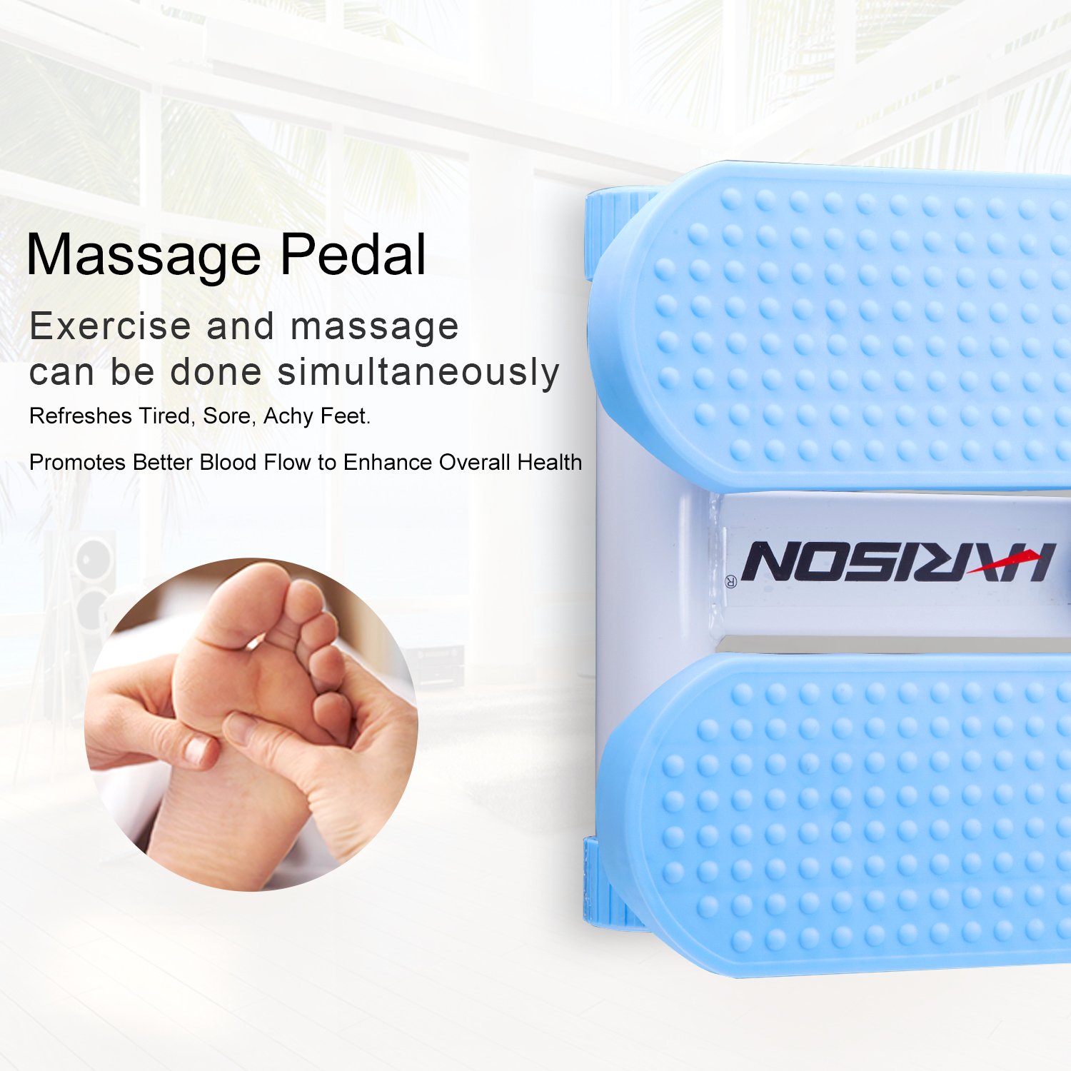 HARISON Stand Up Mini Stair Stepper Machine Home Cardio Stepper Twister Step for Standing Desk, Adjustable Height Fitness Gift with 1 AA Batteries, Easy Assemble, 306C+