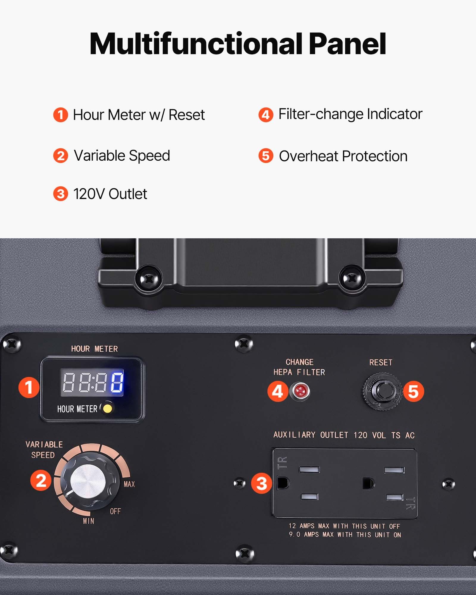 VEVOR Air Scrubber with 3-Stage Filtration, Stackable Negative Air Machine 550 CFM, Air Cleaner with MERV10, Carbon, H13 HEPA, for Home, Industrial and Commercial Use