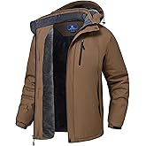 SPOSULEI Mens Skiing Jackets with Hoode Snowboarding Waterproof Fleece Liner Coats Windproof Winter Raincoat Multi Pockets
