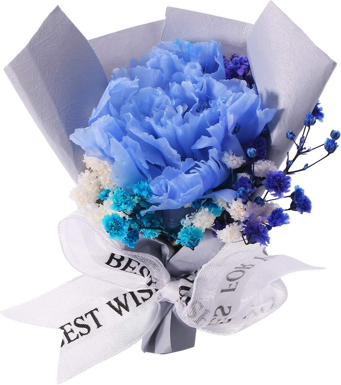 Native League Handmade Mini Preserved Fresh Flower Car Interior Vent Decorations for Lady/Girl, Car Vent Clips Air Freshener-Roses (Blue Carnation)