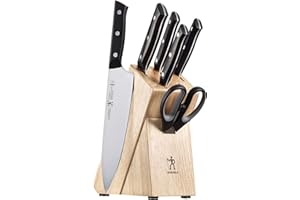 HENCKELS Dynamic 7 Piece Stainless Steel Knife Block Set, Rubberwood in Clear (17571-007)
