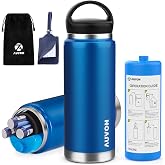 AUVON Large Vacuum Insulin Cooler Travel Case TSA Approved, 220g Ice Pack | Medication Cooler for Travel with Medical ID Tag, Med Anti-Freezing Pouch, Diabetes Travel Case with Handle for Daily &amp; Trips