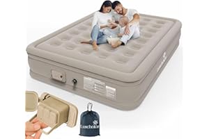 Luxchoice Matelas gonflable Pongé de qualité supérieure avec pompe électrique USB intégrée de 35,6 cm - Matelas gonflable ant