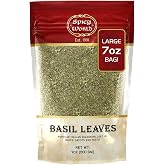 Dried Basil Leaves 7oz (200g) - Natural, Non-GMO, Vegan, Ayurveda Herb - by Spicy World