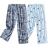 PNAEONG Women's Capri Pajama Pants Lounge Causal Bottoms Fun Print Sleep Pants