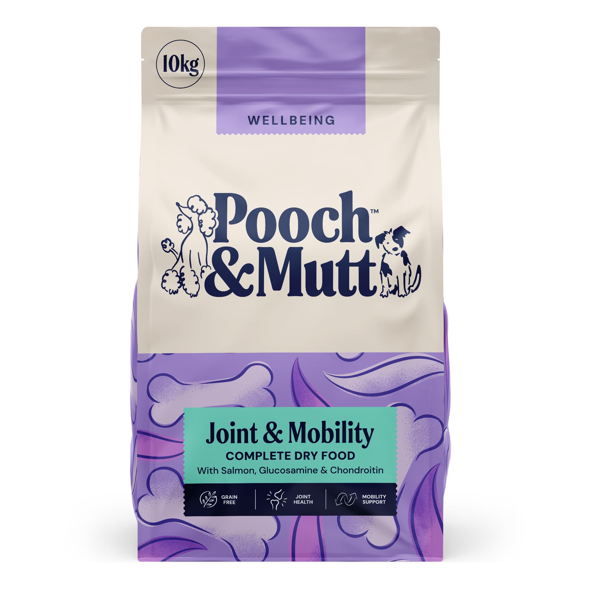 Pooch & Mutt - Joint Care Complete Dry Dog Food Grain Free (Regular Sized Kibble), for Mobility Support and Joint Aid, Salmon and Sweet Potato, 10kg (packaging may vary)