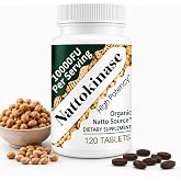 Nattokinase Supplement 10000FU &ndash; Cardiovascular Support &ndash; Extended Release | Vegan, Non-GMO, Gluten-Free &ndash; 120 Vegan Capsules