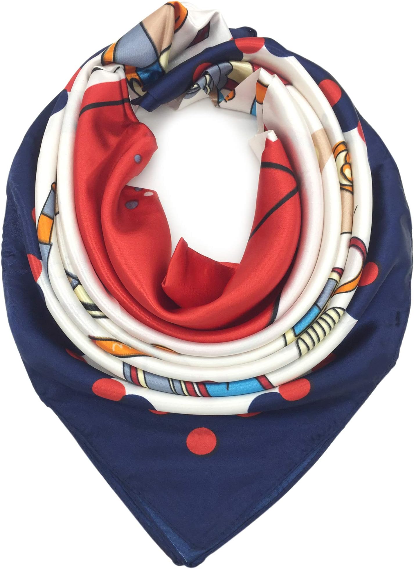 YOUR SMILE Silk Like Scarf Women's Fashion Pattern Large Square Satin Headscarf Headdress