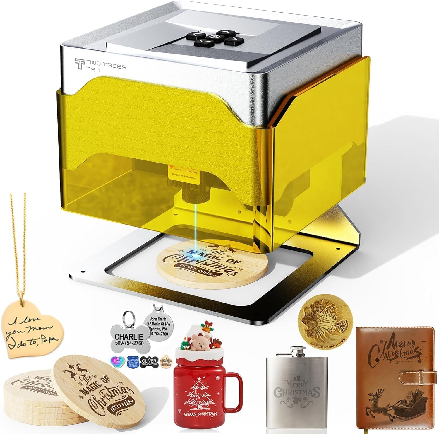 Photo 1 of Twotrees TS1 Mini 3000mW Laser Engraver,Portable Laser Engraving Machine,Lase Cutter,3000mm/min Speed,80x80x30 mm Working Area,Laser Engraver Machine