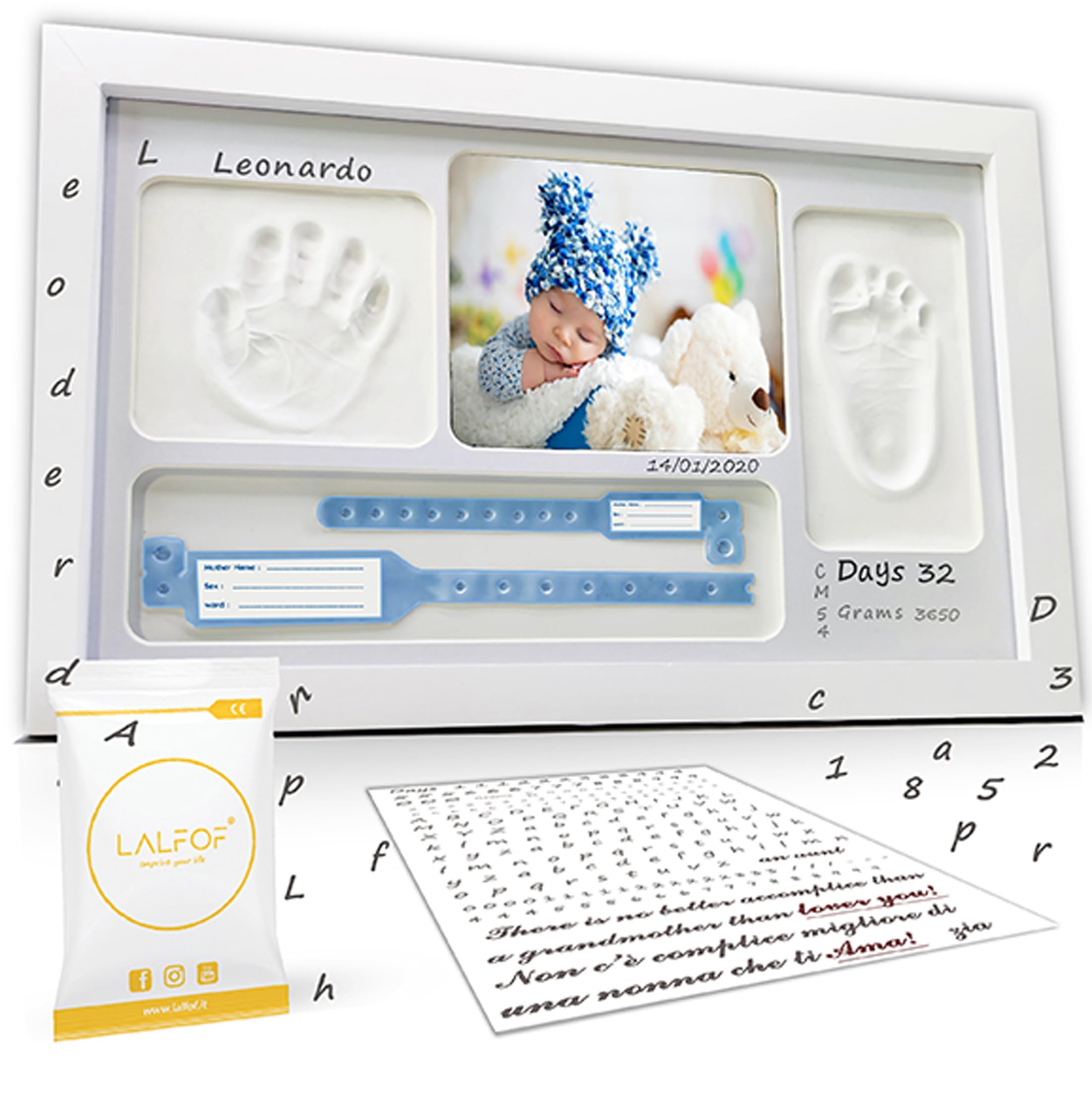 Baby hand and footprint kit with NAME | baby footprint kit & handprint kit whit Object Holder | hand and foot print for baby Customizable |Perfect new baby gifts baby footprint kit, baby shower gifts