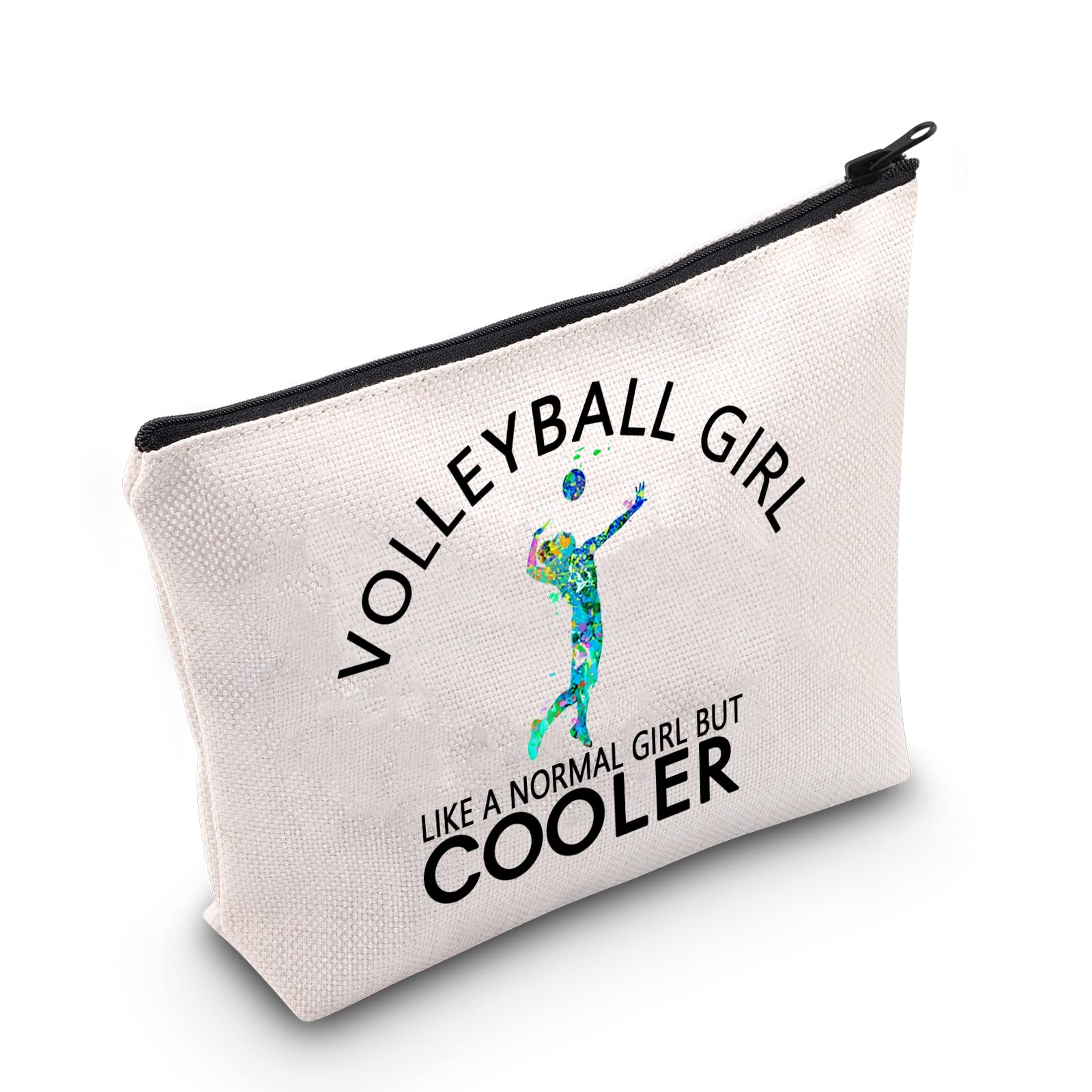 Volleyball Zipper Pouch Volleyball Sports Gift Volleyball Girl Like A Normal Girl But Cooler Cosmetic Bag Pack for Players Teams Women Girls (U.Volleyball Girl)