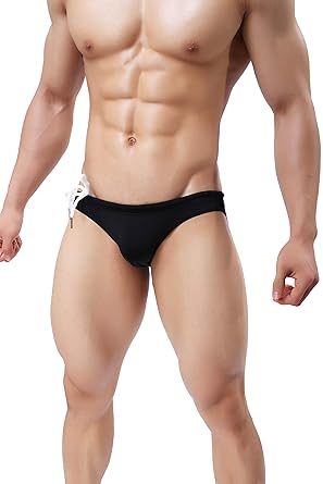 Feicuan Herren Badehosen Schwimmhose Slips Kordelzug Bademode Comfort Swimwear Briefs -L09