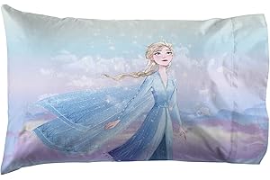 Jay Franco Disney Frozen Sisters 1 Single Reversible Pillowcase Features Elsa & Anna - Double-Sided Kids Super Soft Bedding