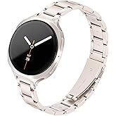 wipalor Slim Metal Band for Samsung Galaxy Watch 8 Band 40mm 44mm/Galaxy Watch 8 Classic 46mm for Women, Thin Stainless Steel Dressy Replacement Bracelet for Samsung Galaxy 8 Watch bands-Starlight