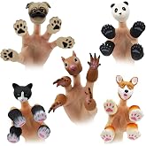 MIMIDOU Cute Animal Finger Puppets Toys 5 Set, Panda, Squirrel, cat, Shiba Inu, Pug, Role-Telling Animal Puppets, an Excellent Gift for Kids.