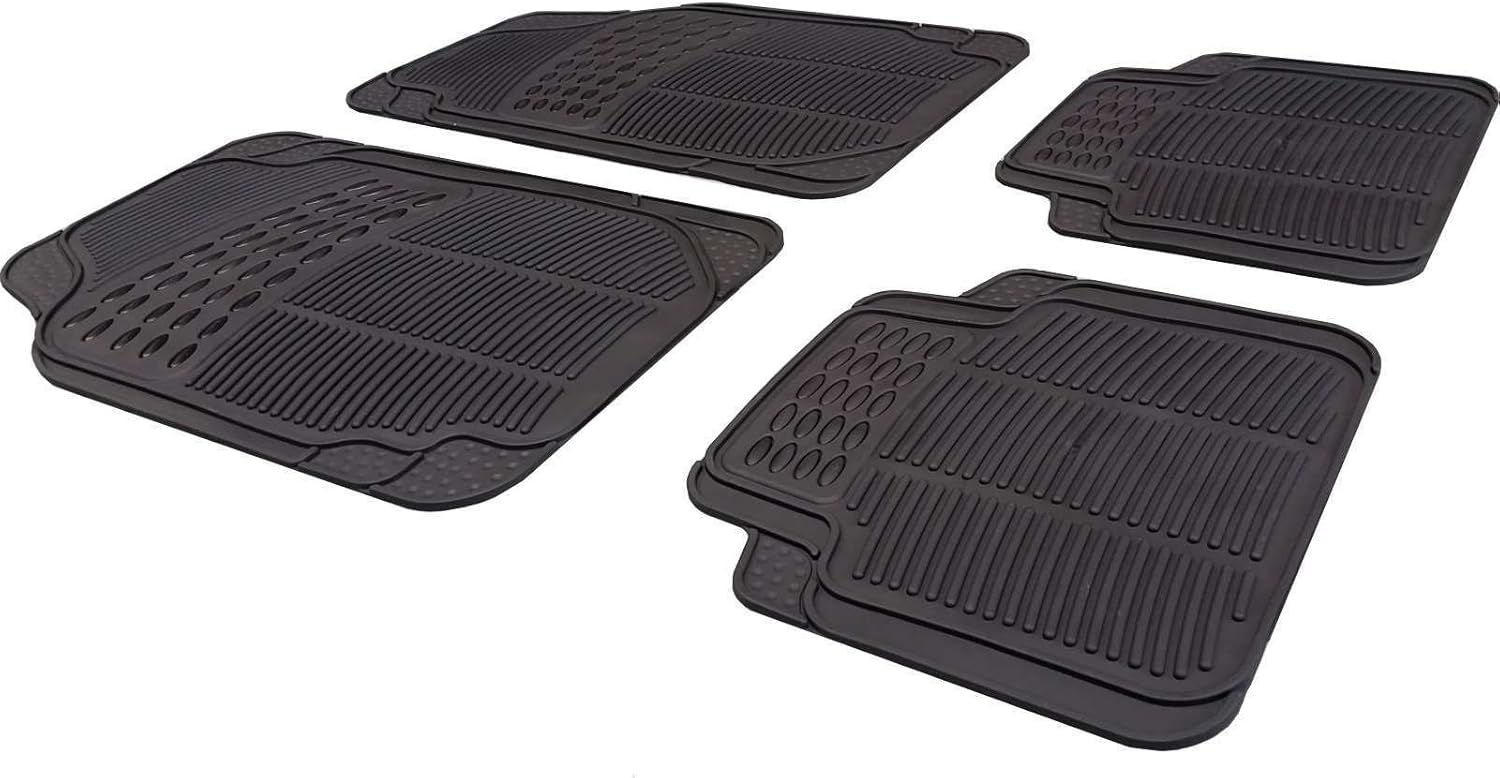 Xtremeauto® Universal NonSlip 4 Piece Full Rubber Car Floor Mats