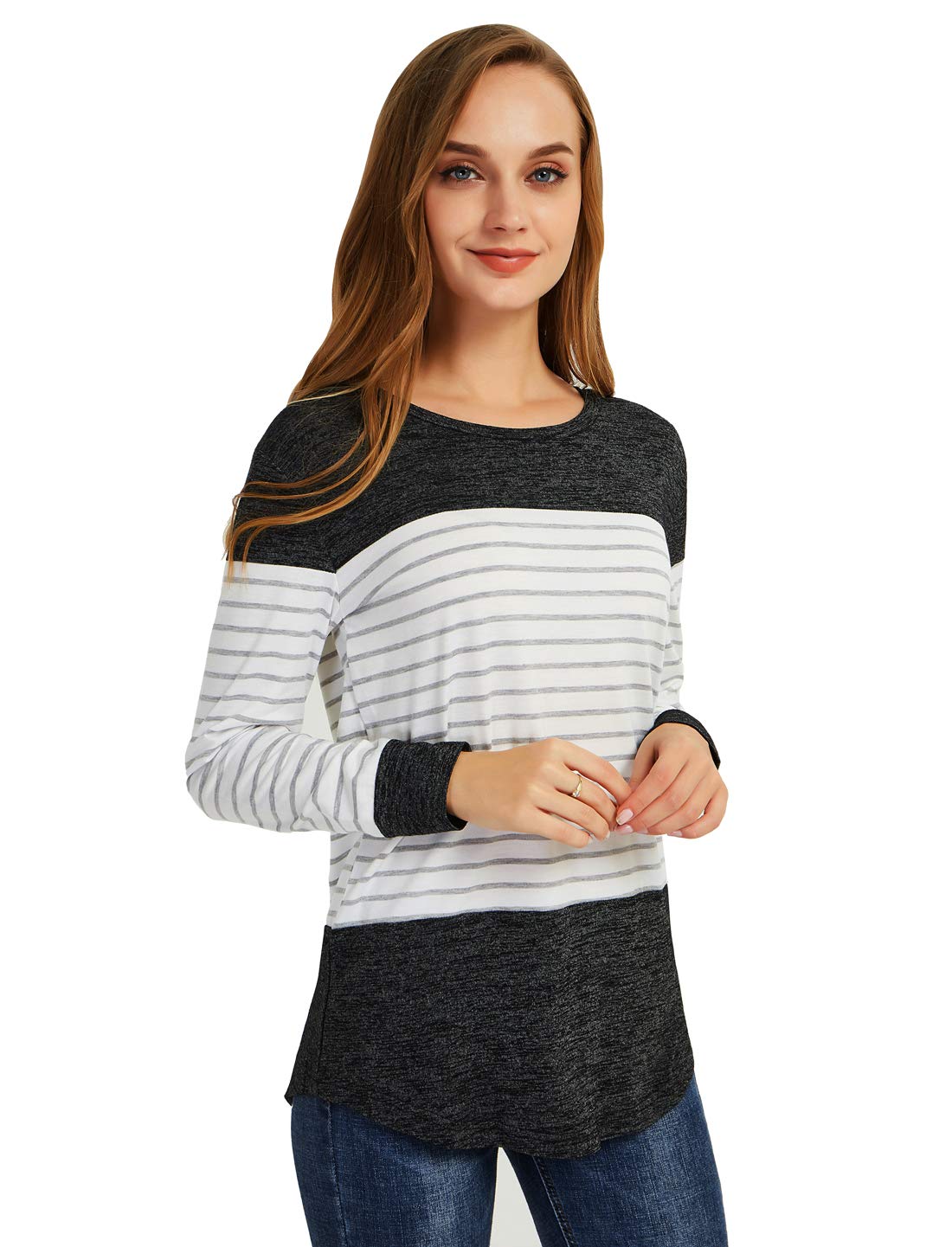 Gititlys Women T Shirts Blouse Long Sleeve Round Neck Shirt Women\'s Clothing M