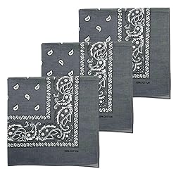 MDSTYLE 3 PCS 100% Cotton Bandana for Men & Women