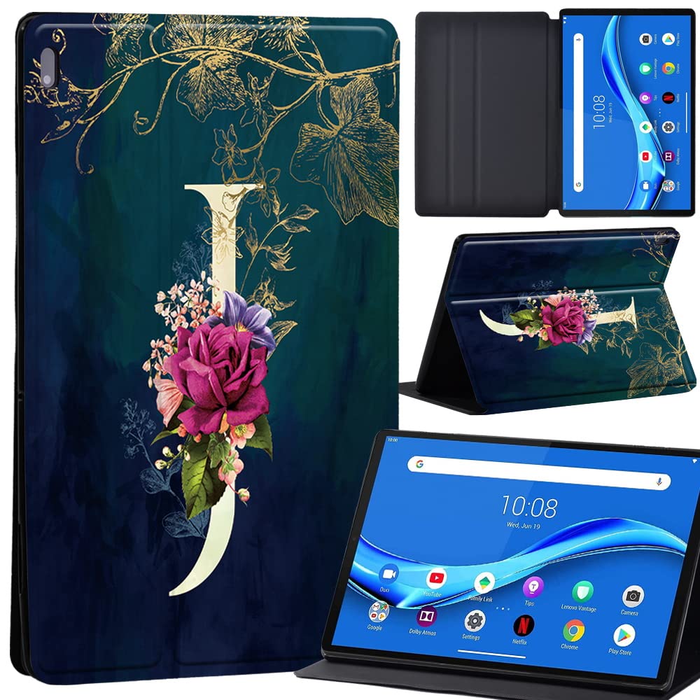Case For Lenovo Tab M10 FHD Plus 10.3 inch (TB-X606X TB-X606F) Leather Case with Auto Wake-up, Flip Case for Lenovo Tab M10 FHD Plus Cover (initial letter J)