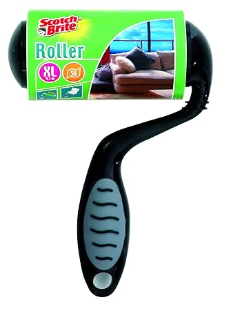 3M Scotch-Brite Fusselrolle für Großflächen, XL mit 56 Blatt, Fusselbürste mit hoher Klebekraft für Polster und Tierhaare