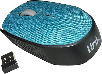 LKMOS08 MOUSE WIRELESS IN TESSUTO COLORE AZZURRO CON RICEVITORE USB 1000 DPI