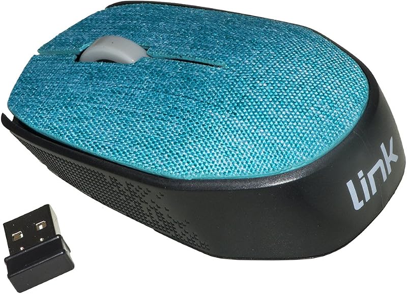 LKMOS08 MOUSE WIRELESS IN TESSUTO COLORE AZZURRO CON RICEVITORE USB 1000 DPI