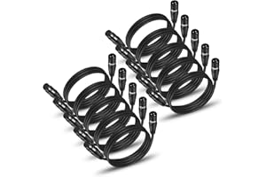 EBXYA XLR Cable 3 Ft 10 Pack, Premium XLR Male to Female Microphone Patch Cables 3 Pin Mic ​Cords DMX512 Lighting Cable Compatible with Speakers, Mixer, Stage Lighting